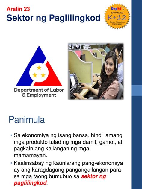 Aralin 23 sektor ng paglilingkod .